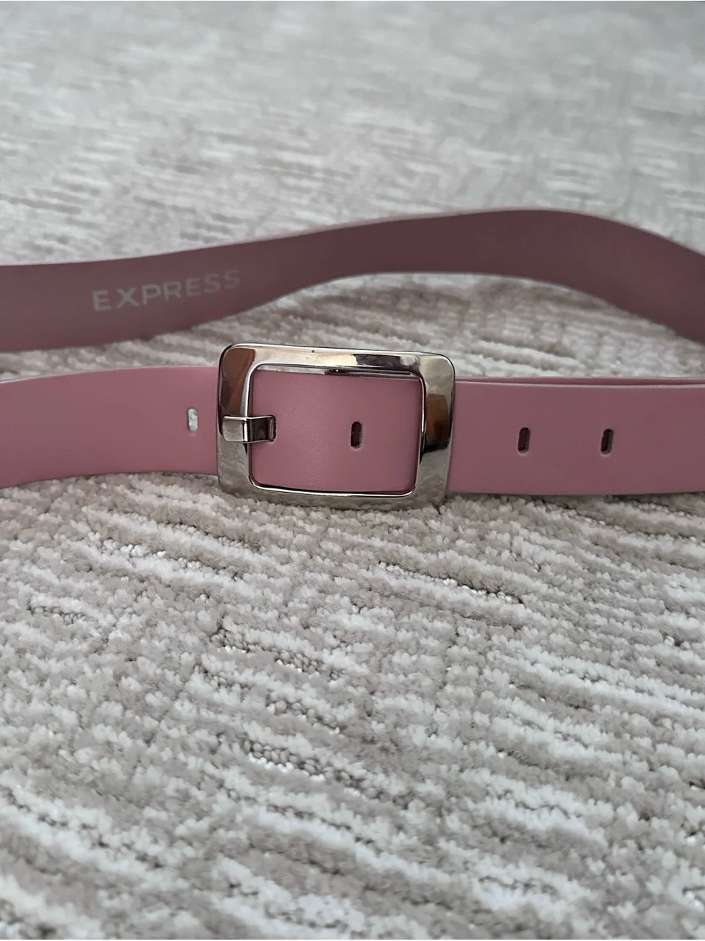 Express Dusty Pink Women's Belt with Silver Buckle